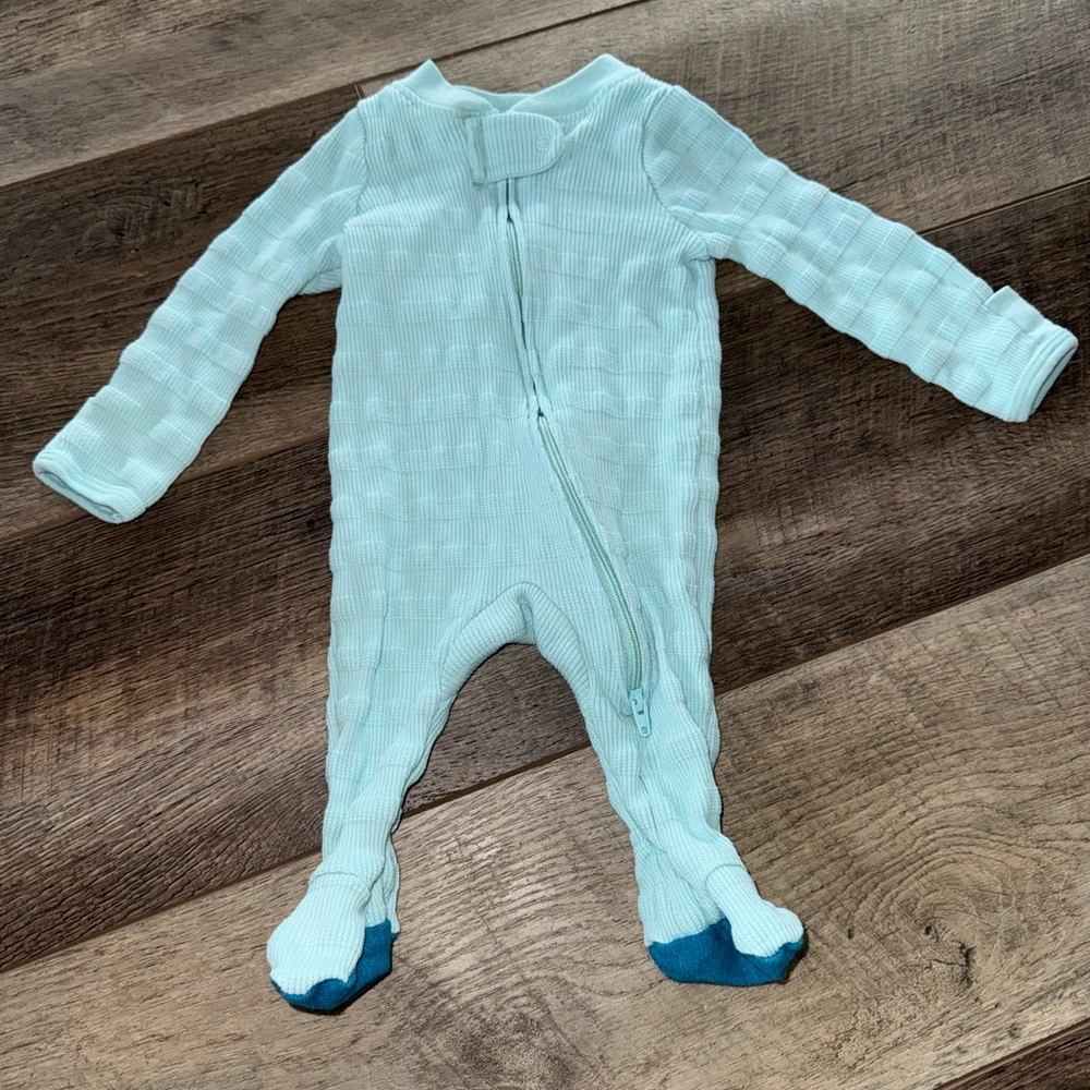 Teal Baby Blue Chunky Newborn Sleeper Unisex